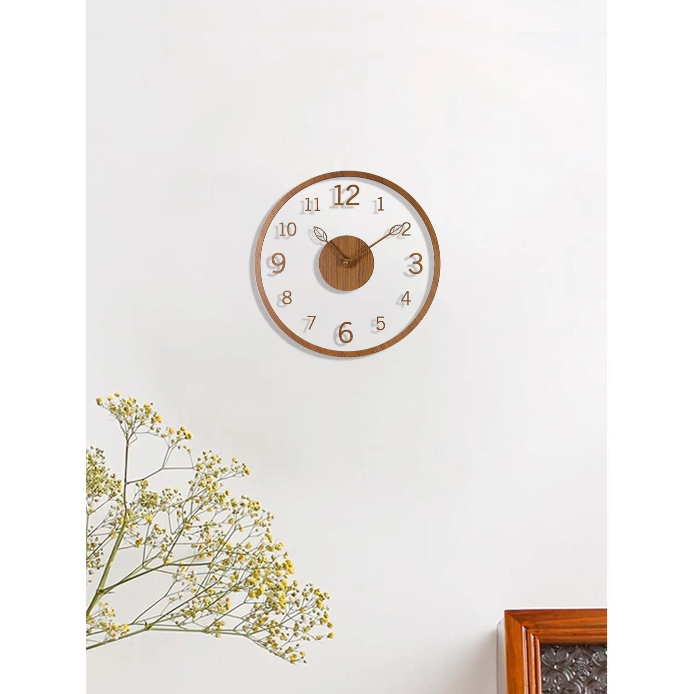 TimberTouch Clock - Minimalistische Holzmaserung Wanduhr