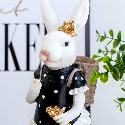 RegalRabbit Decor – Dekorative Pastorale Palast Hasenfamilie Dekoration