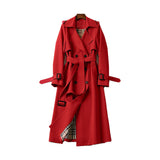 Eva | Damen Zweireihiger Trenchcoat in Rot