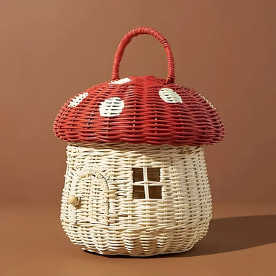 SunnySprout Korb - Rattan Geflochtener Pilz Korb