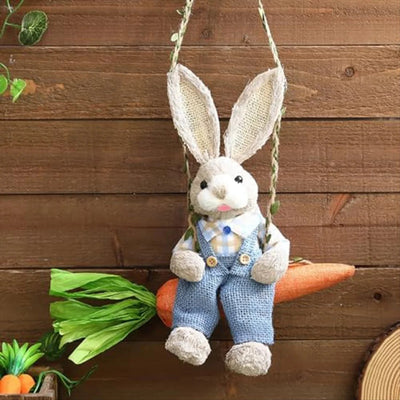 HoppyHaven Decor – Osterstrohhasen Hängedekoration