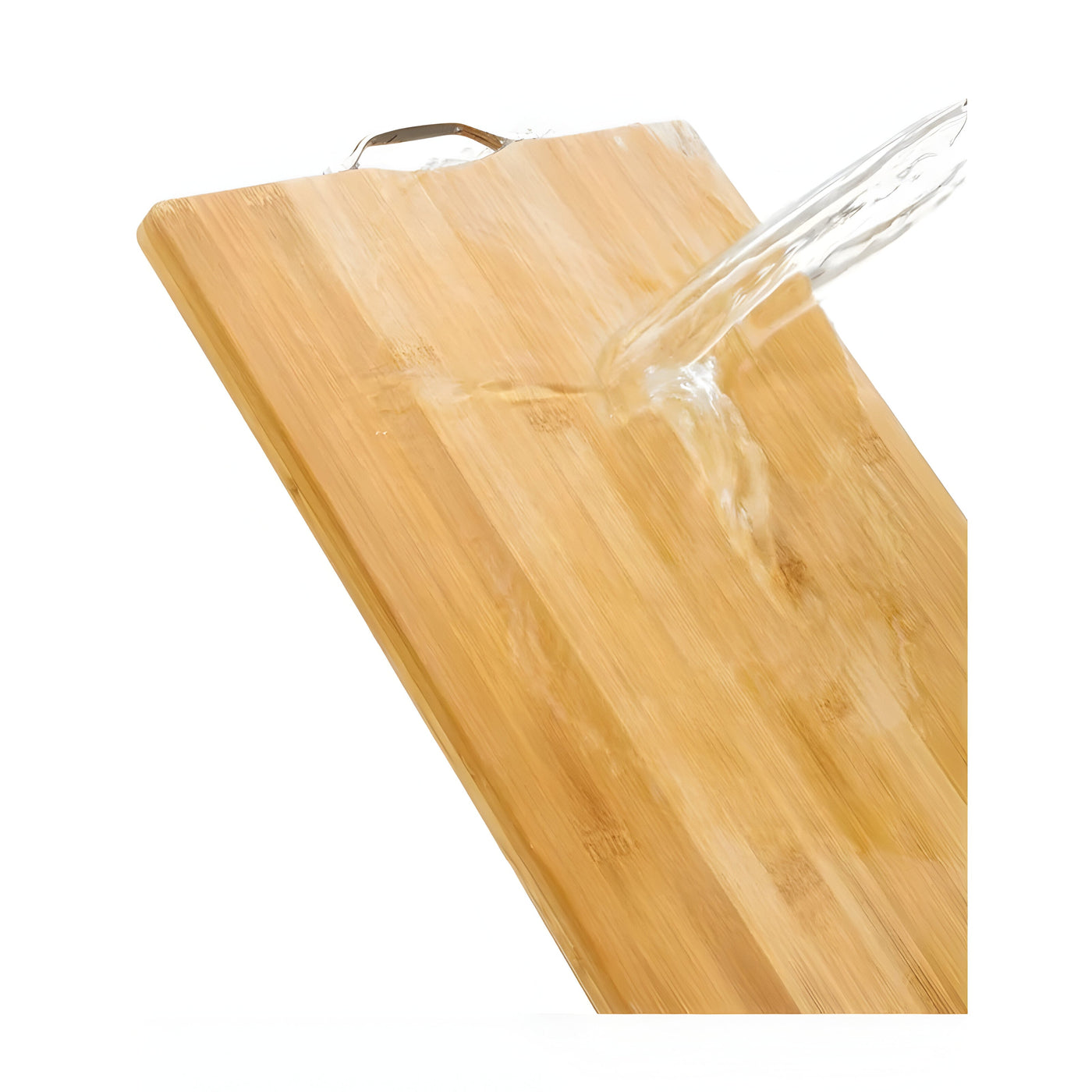 SliceNest Schneidebrett – Natürliches Bambus Schneidebrett mit Griff