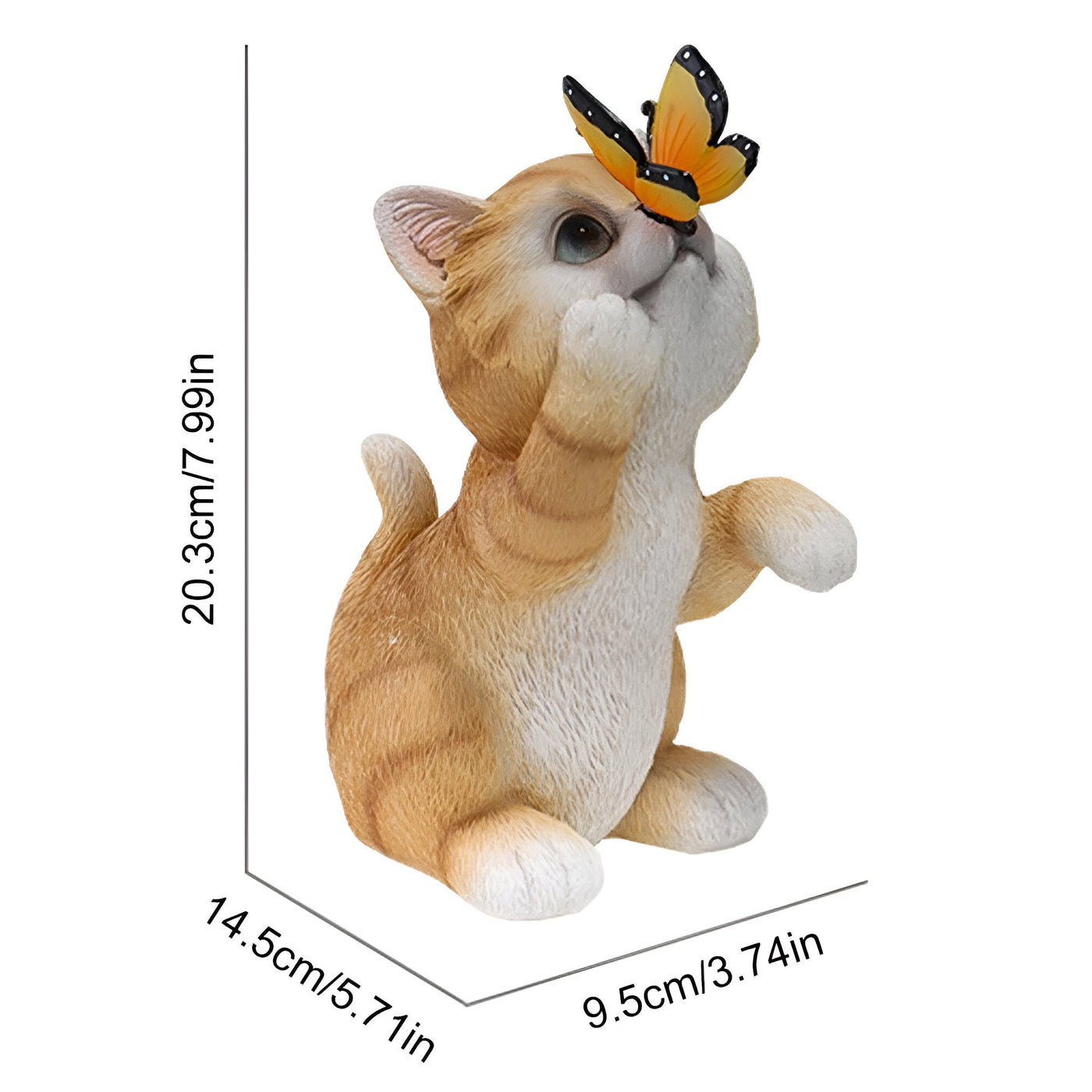 MoonlitPaws Light - Solarbetriebene Kätzchenstatue mit Schmetterlingslicht