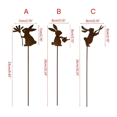 SpringBunny Schild - Metall-Osterhasen-Gartenpfosten