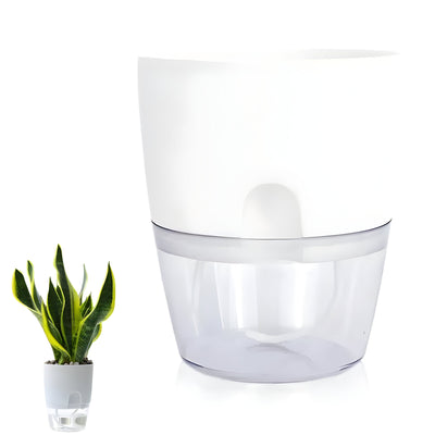 CrystalFlow Topf – Transparenter Selbstbewässernder Blumentopf