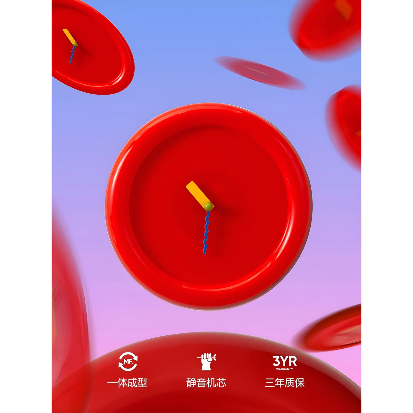 EpeiusMemphis Clock – Modern Memphis Wanduhr