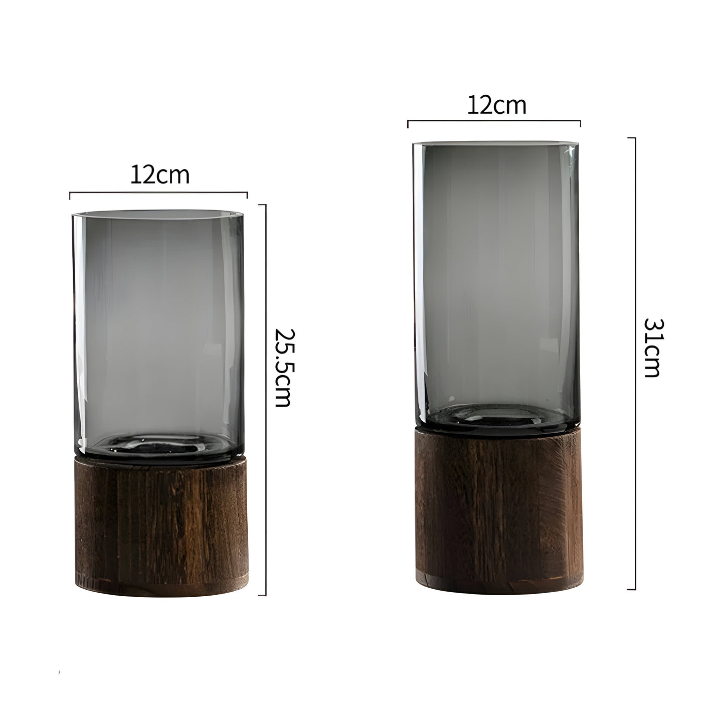 TranquilBloom Vase – Europäische Hydroponik Holz- und Glasvase