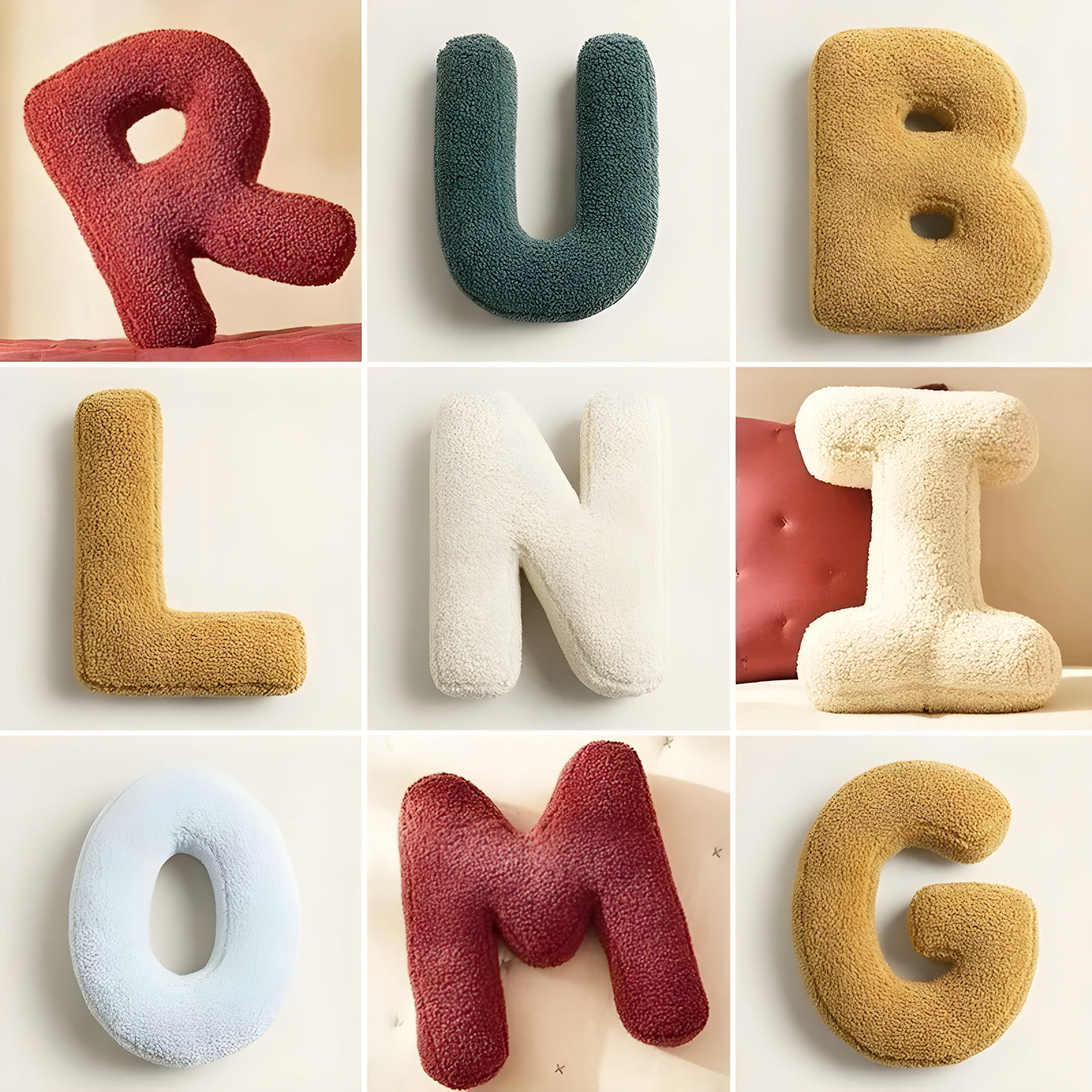 AlphaPlush Kissen – Weiches Alphabet Sofa Wurfkissen