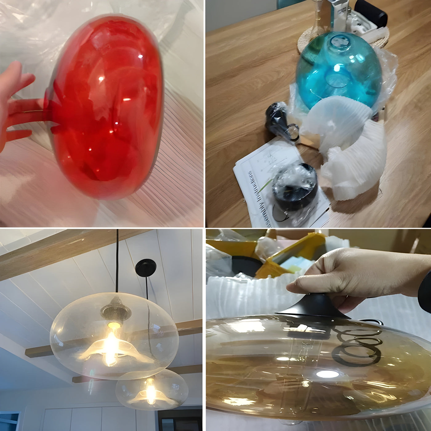 EtherealGlow Light - Nordische farbenfrohe Glas-Pendelleuchte