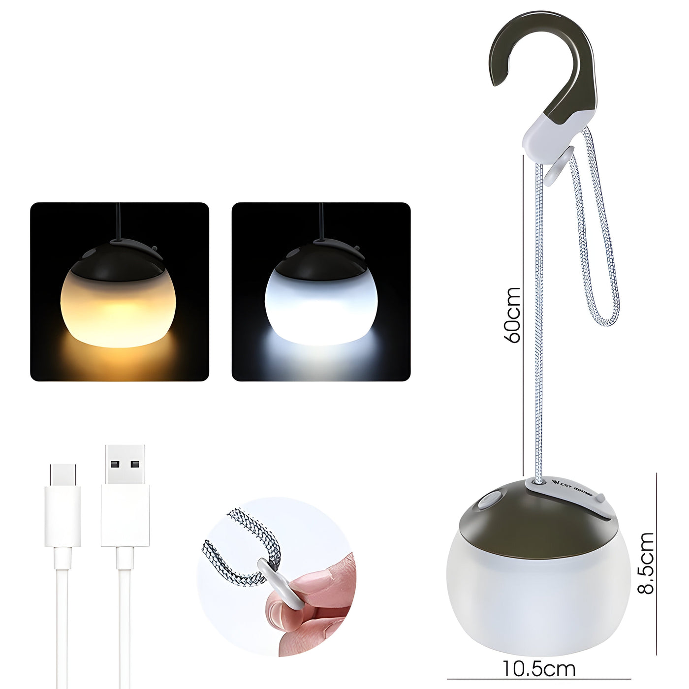 GlowTrek - LED-Hängelampe, Wiederaufladbar