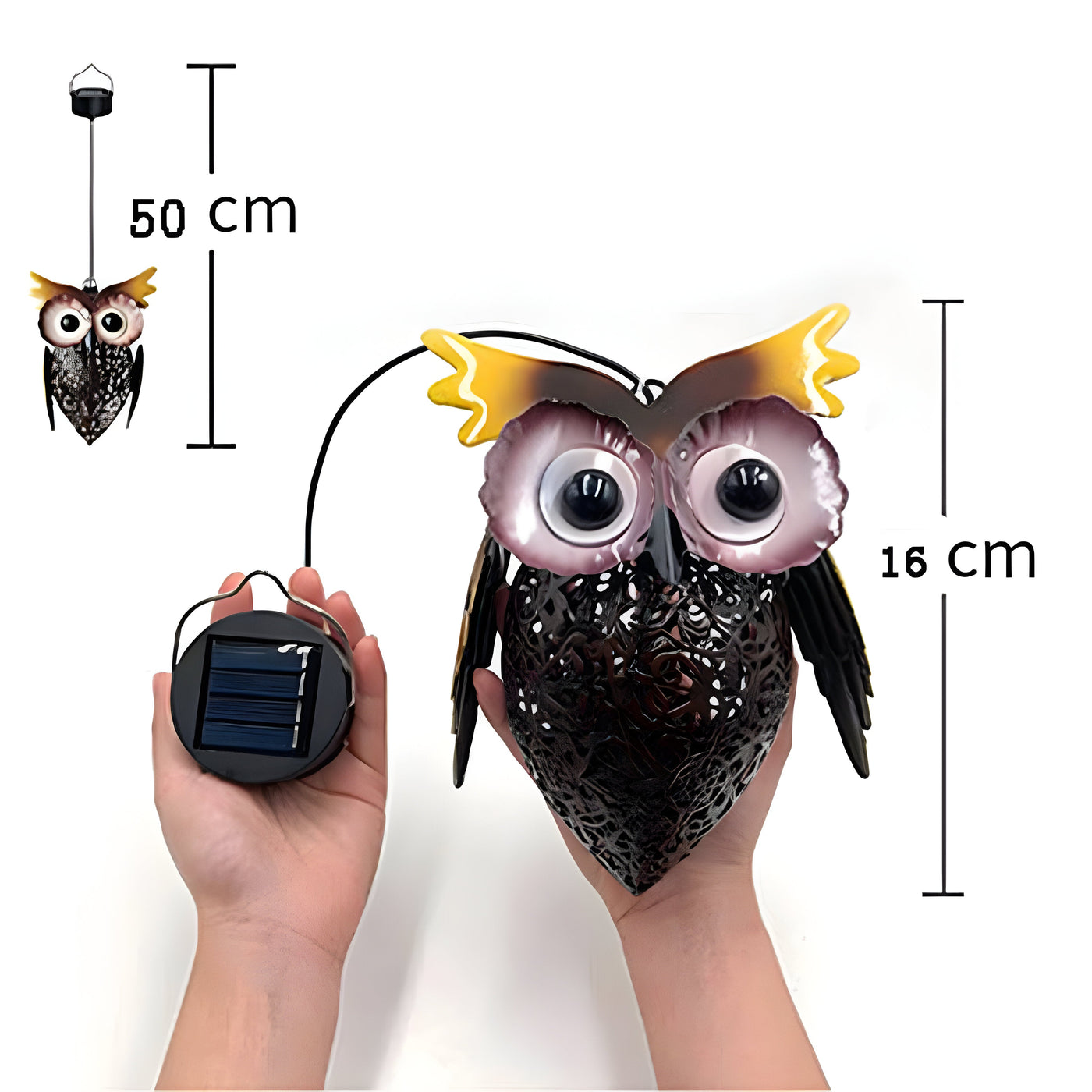 LumiOwl Light - Solarbetriebene Hängende Eulenleuchte