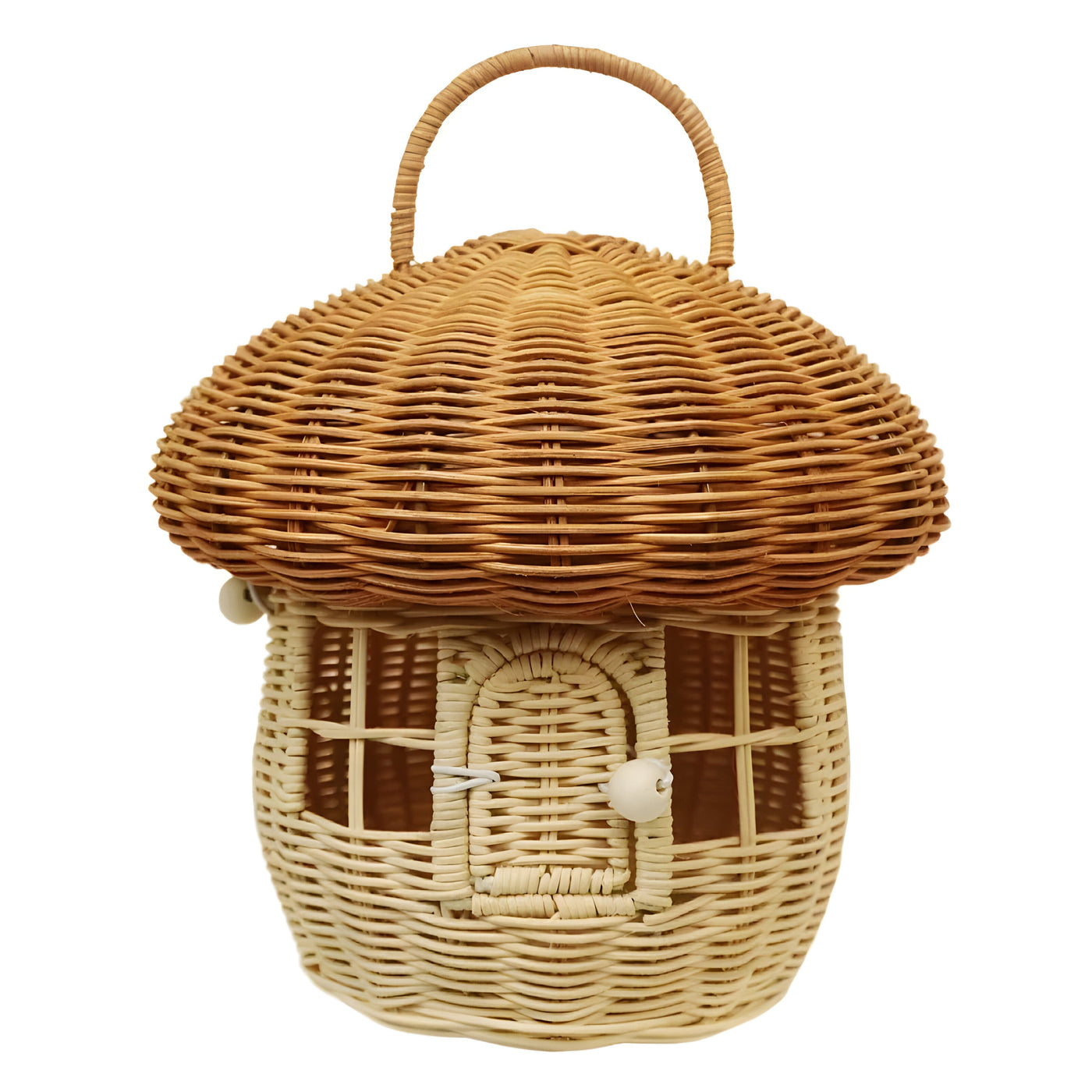 SunnySprout Korb - Rattan Geflochtener Pilz Korb