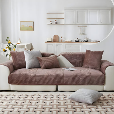 SofaGuard Deluxe – Moderner Rutschfester Samt-Sofa-Schutz für das Wohnzimmer