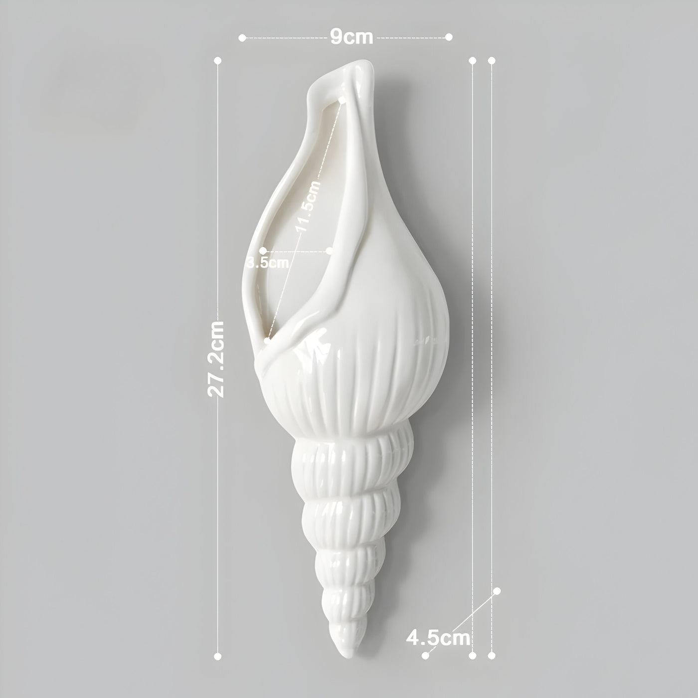 PearlShell Vase - Moderne Weiße Keramik Muschelschale Blumenvase