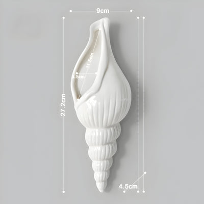 PearlShell Vase - Moderne Weiße Keramik Muschelschale Blumenvase
