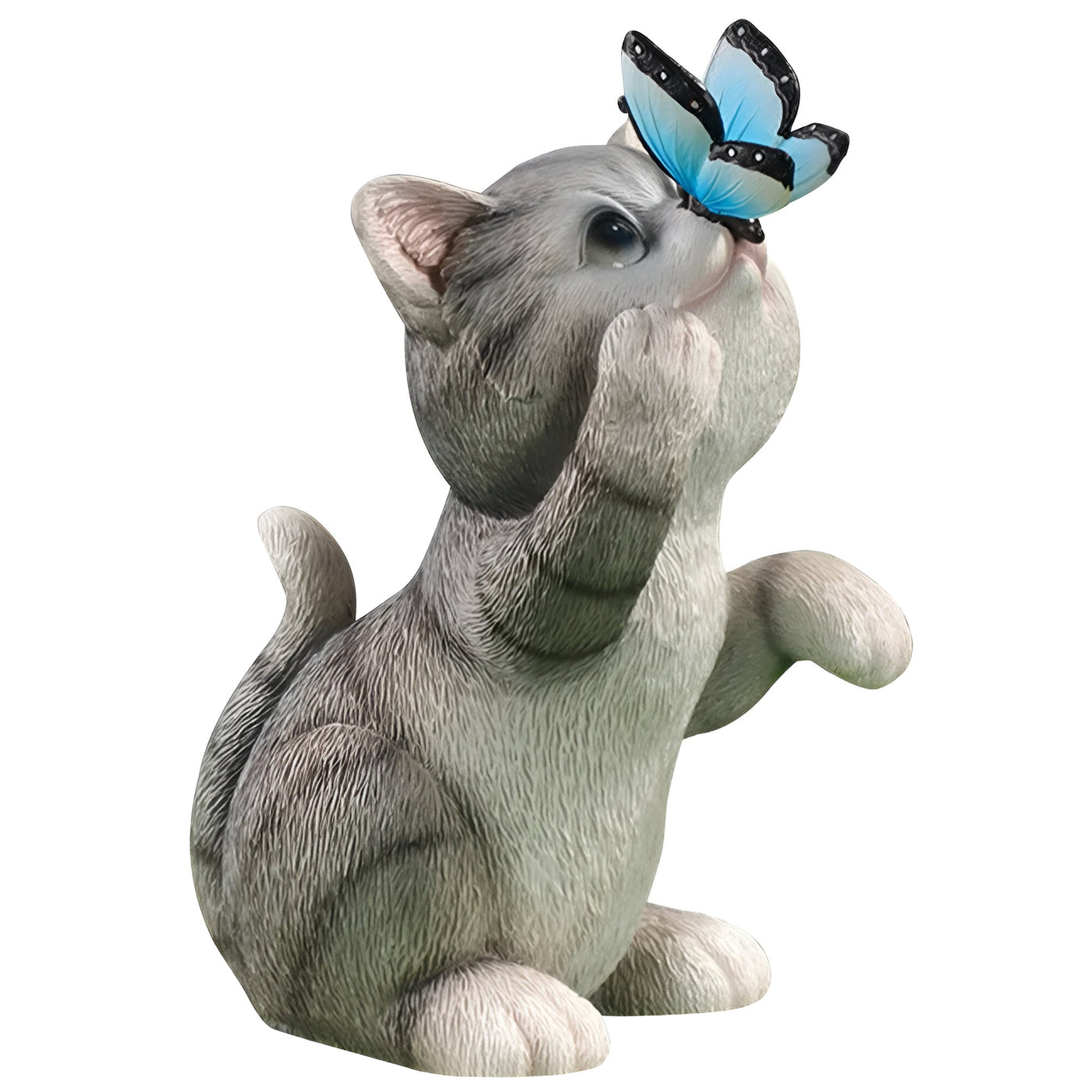 MoonlitPaws Light - Solarbetriebene Kätzchenstatue mit Schmetterlingslicht