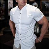 Maksim | Herren Slim Fit Kurzarmhemd in Weiß