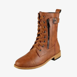 Mala | Damen Orthopädische Stiefel mit Reißverschluss und Schnalle in Braun