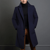 Mantel Herren Lang Slim Fit in Blau