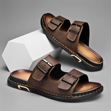 Marcello - Moderne Herren-Sandalen mit Doppelriemen-Design in Braun