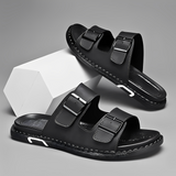 Marcello - Moderne Herren-Sandalen mit Doppelriemen-Design in Schwarz