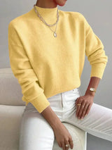 Elke | Damen Eleganter Rollkragenpullover in Gelb