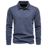 Matthias | Herren Langarm Poloshirt mit Polokragen in Blau