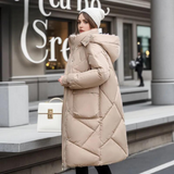 Aloisia - Lange, warme Fleecejacke in Khaki