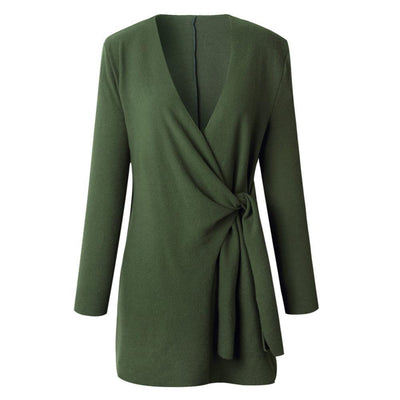 Mercedes - Wollstrickjacke mit V-Ausschnitt