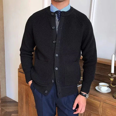 MANFRED - VINTAGE KNOPFSTRICKJACKE