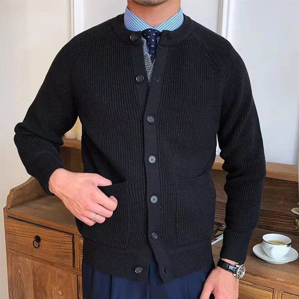 MANFRED - VINTAGE KNOPFSTRICKJACKE