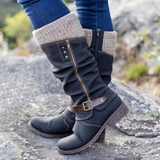 Meva | Damen Orthopädische Stiefel mit Reißverschluss und Details in Schwarz