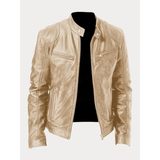 Michel | Herren Slim Fit Biker Jacke aus Kunstleder in Gold