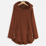 Monika | Damen Langer Hoodie mit Taschen in Bordeaux