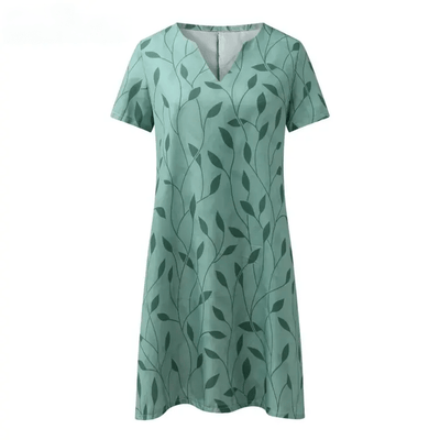 Alberte Bedrucktes Kleid mit V-Ausschnitt