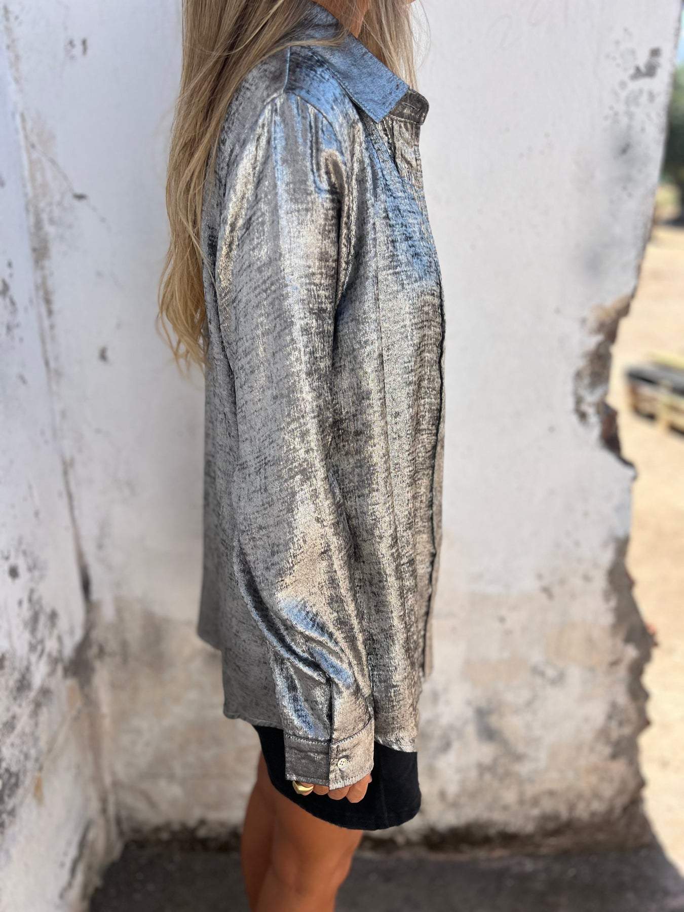 Britney Metallische Bluse