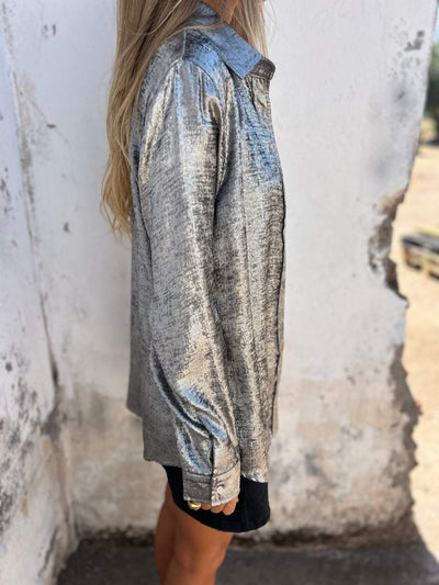 Britney Metallische Bluse