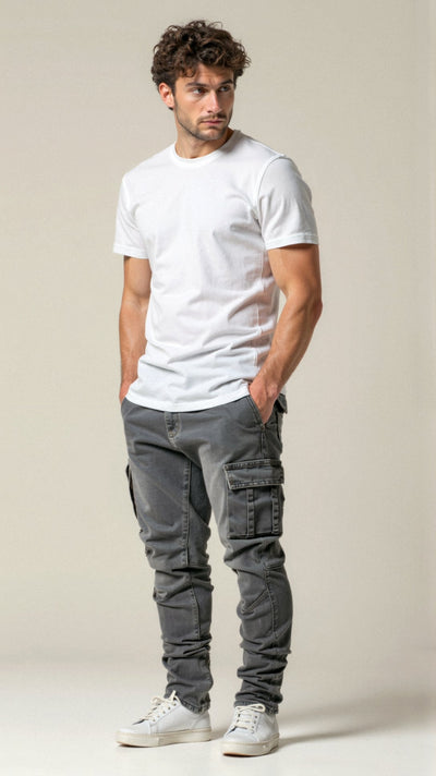 Casper Dehnbare Cargo-Jeans