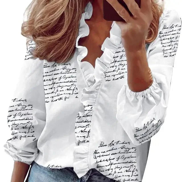 Mayla - Top - Laternenärmel Rüschen