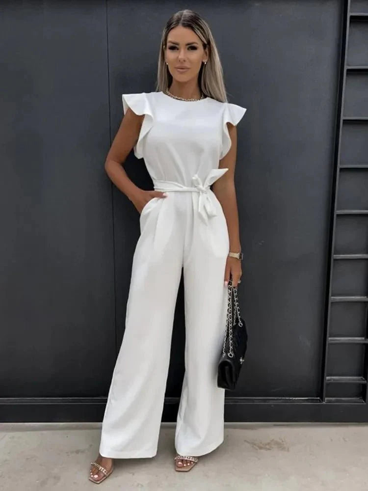Nina - Eleganter Jumpsuit mit Rüschenärmeln