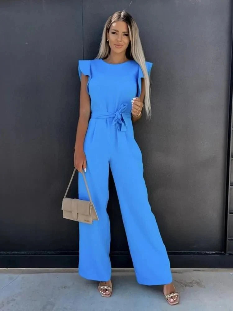 Nina - Eleganter Jumpsuit mit Rüschenärmeln