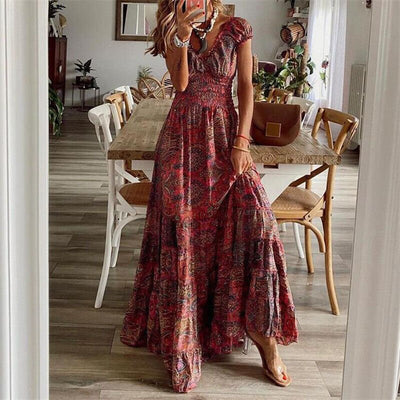 Noa - Boho-Kleid - Kurzärmelig