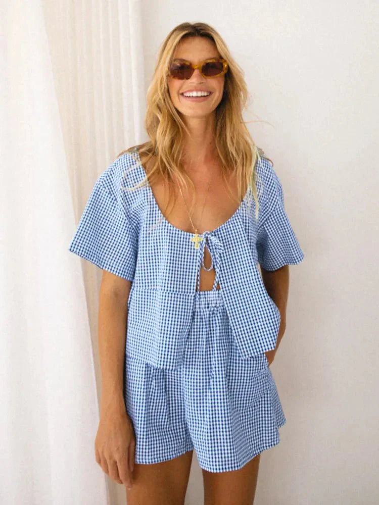 Quinn - Kariertes Set - Luftige Krawatte für Stil