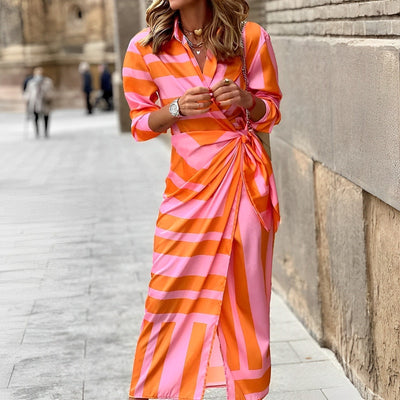 Tessa - Lange Kleid - Mehrfarbig