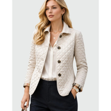 Muna | Damen Steppjacke mit Kragen und Knöpfen in Weiß
