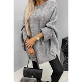 Nadine | Damen Pullover mit weitem Schnitt in Grau