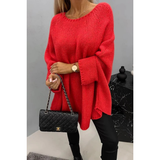 Nadine | Damen Pullover mit weitem Schnitt in Rot