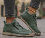 Mila  – Komfortable orthopädische Sneakers + Reißverschluss in Dunkelgrün