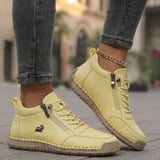 Mila  – Komfortable orthopädische Sneakers + Reißverschluss in Gelb