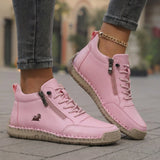Mila  – Komfortable orthopädische Sneakers + Reißverschluss in Rosa